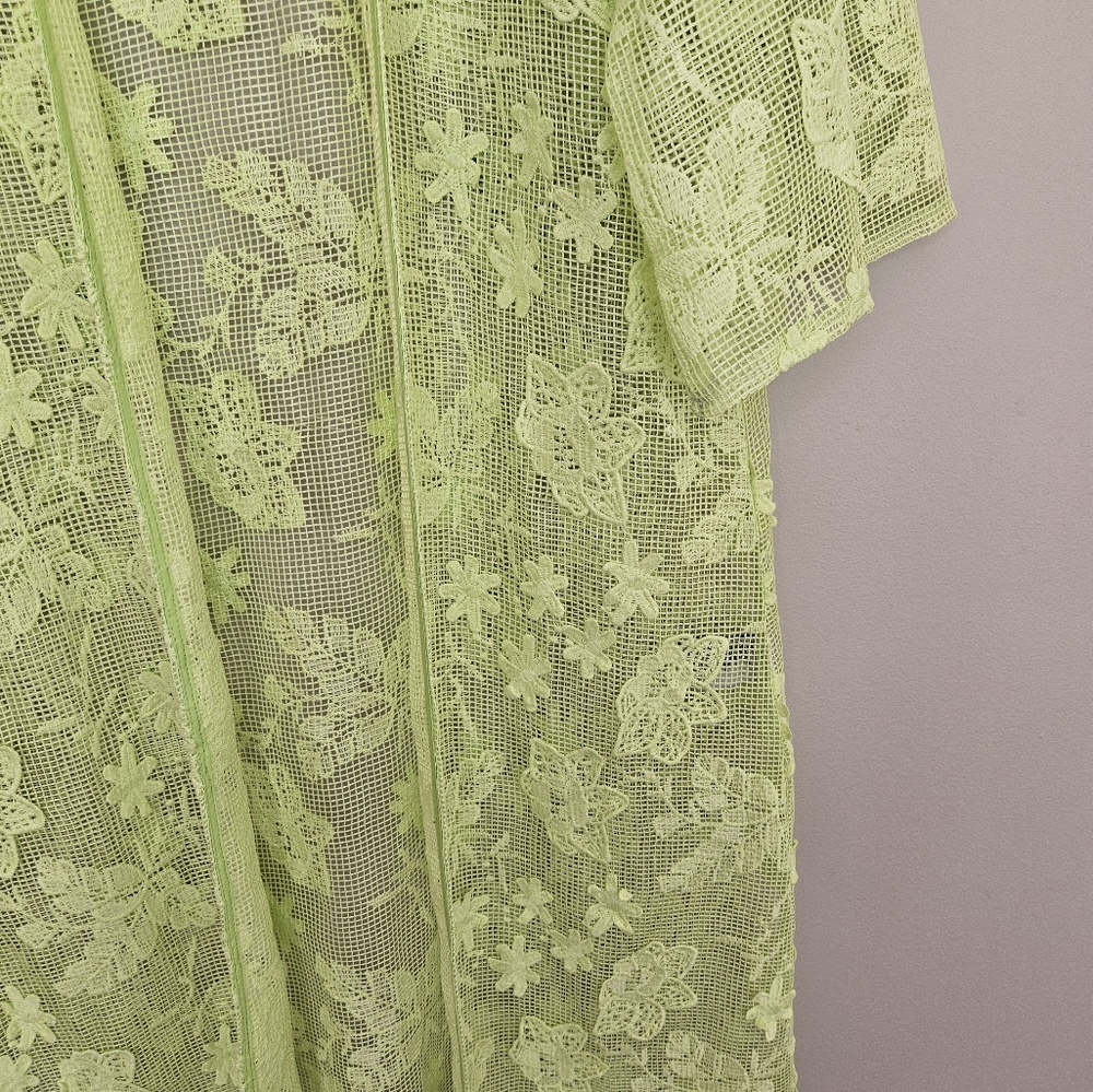 Maeve Lime Green Lace Duster Kimono - Picture 4 of 8